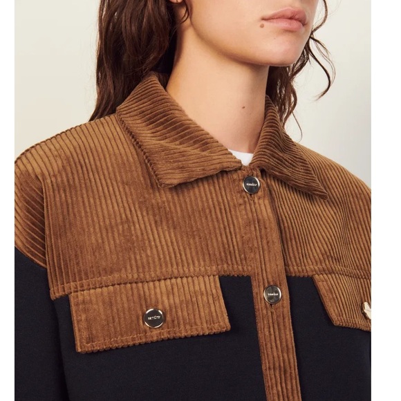 Sandro Jones Mixed Media Jacket - Picture 6 of 9